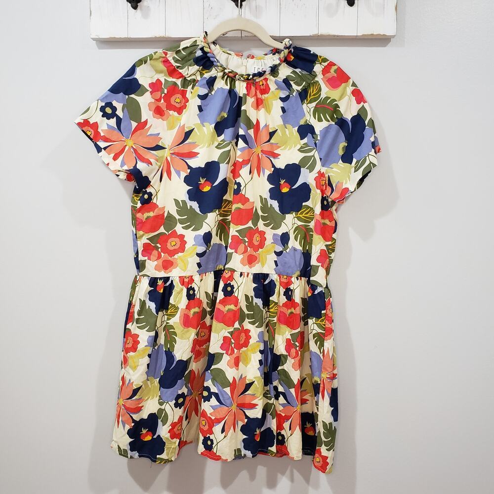 TCEC Floral Babydoll Mini Dress Small Cottagecore Summer Vacation Dress